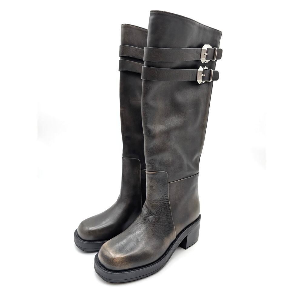 Marc Fisher LTD Dariya Knee High Boots Back Zip Women's Dark Brown Size US6M